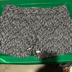 Women's Black and White Patterned Shorts